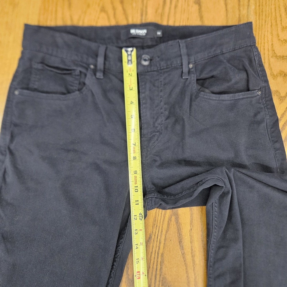 Hudson Blake Slim Straight Jeans Mens 34 Black Stretch Denim 30" Inseam Mid Rise - Picture 8 of 12